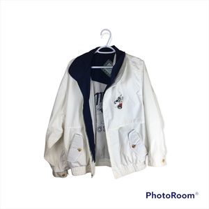 Disney White Mickey Mouse Vintage Golf Zip-Up Jacket Size Large